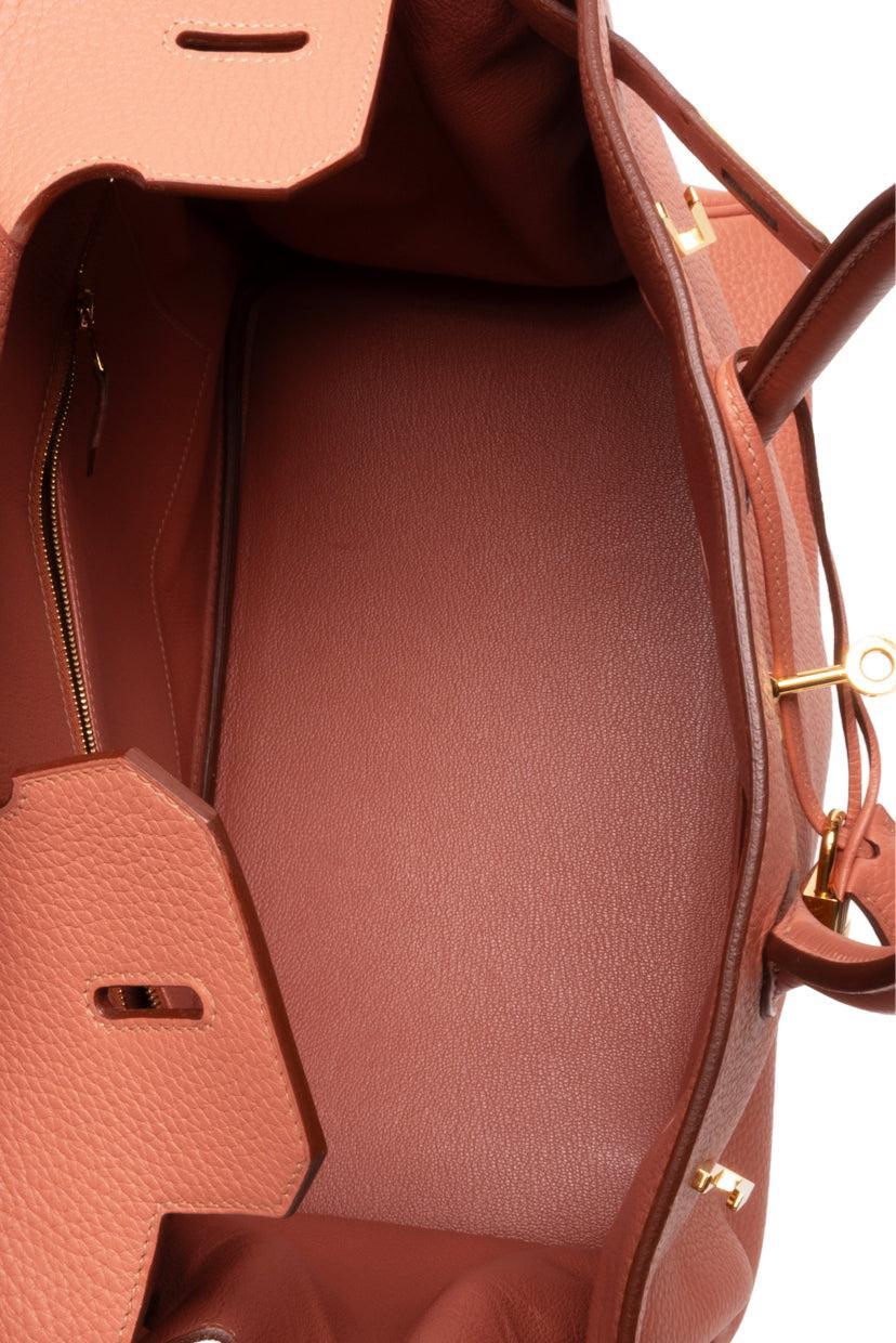Hermes 2013 Peach Crevette Togo Leather Birkin 35 Retourne