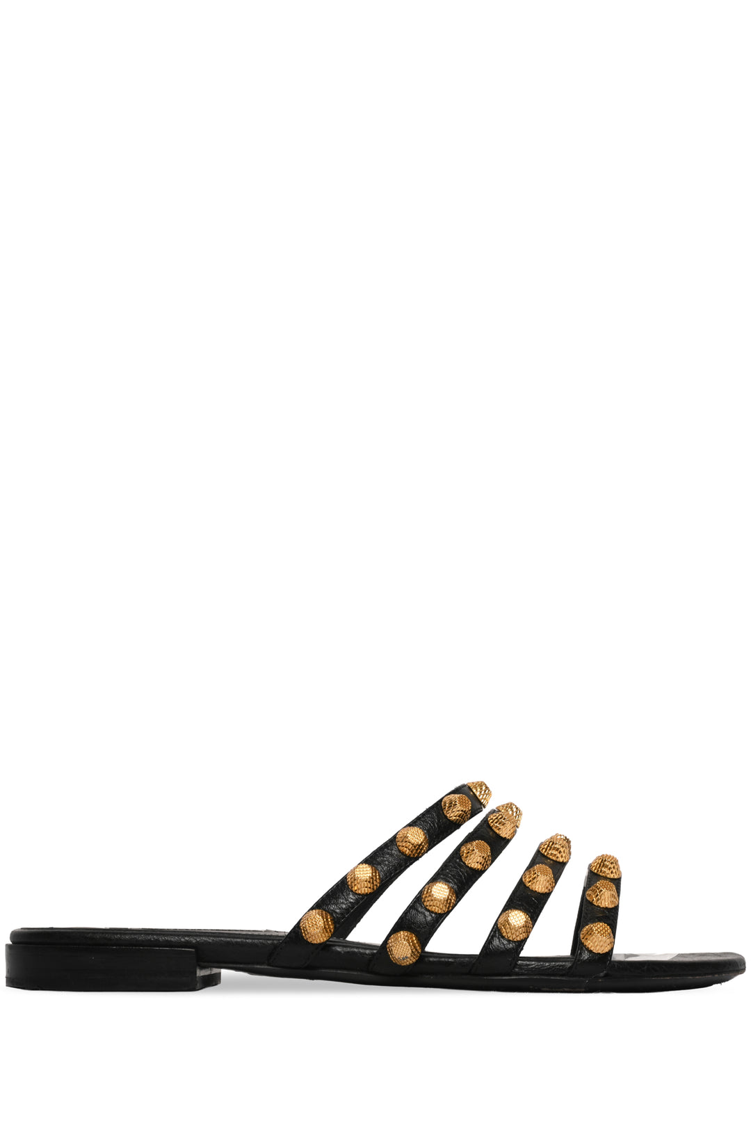 Balenciaga Size 36 Arena Studded Agneau Leather Slide Sandals