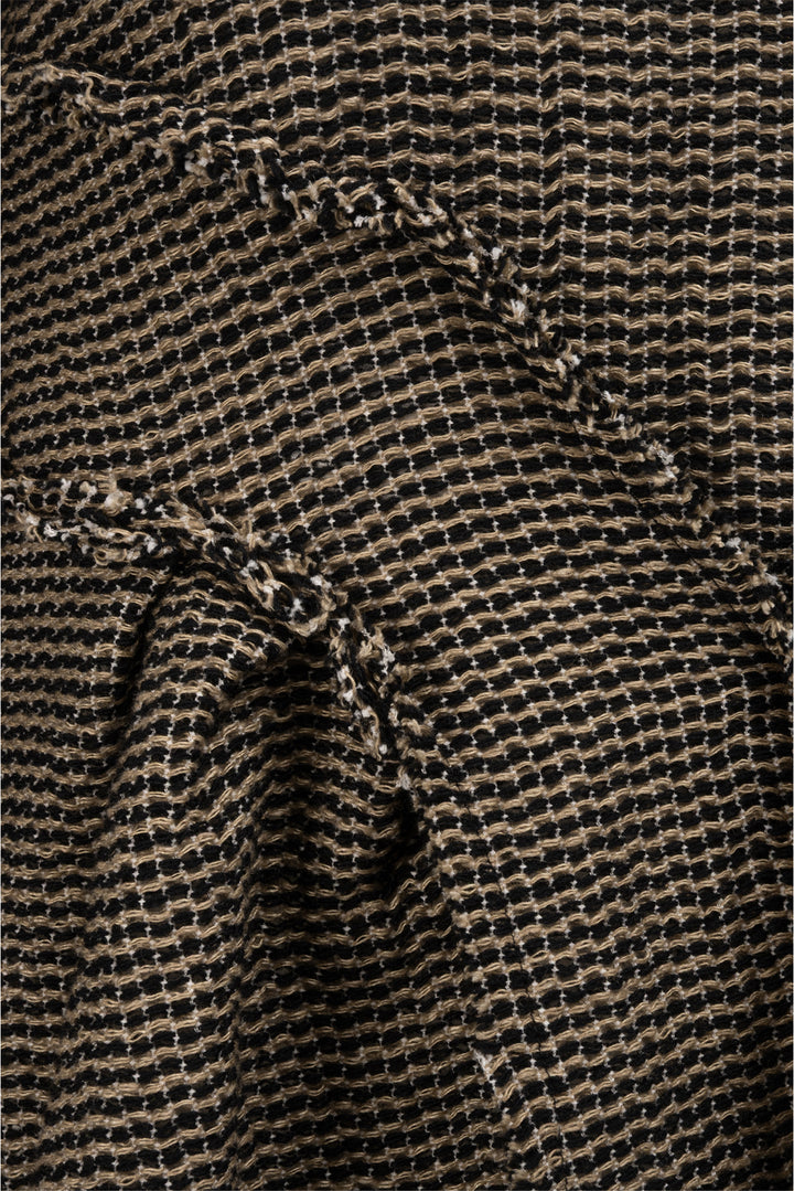 Dries Van Noten Size 38 Woven Ruched Frayed Long Sleeve Tops