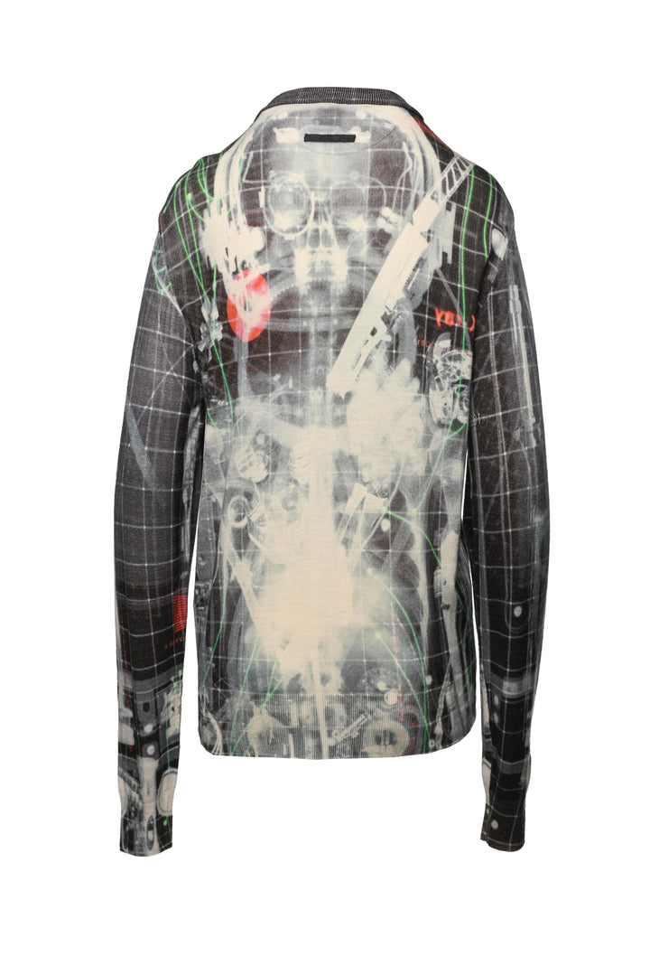 Jean Paul Gaultier Monsieur Size M X-Ray Graphic Print Zip Cardigan