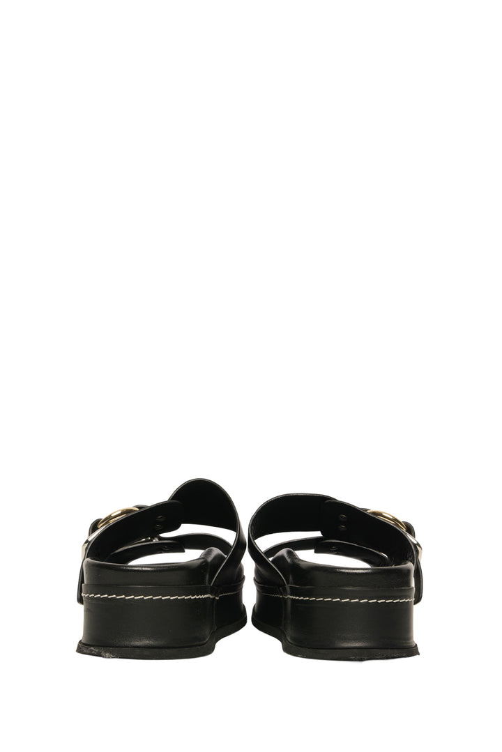 3.1 Phillip Lim Size 37 Freida Platform Double Buckle Slide Sandals