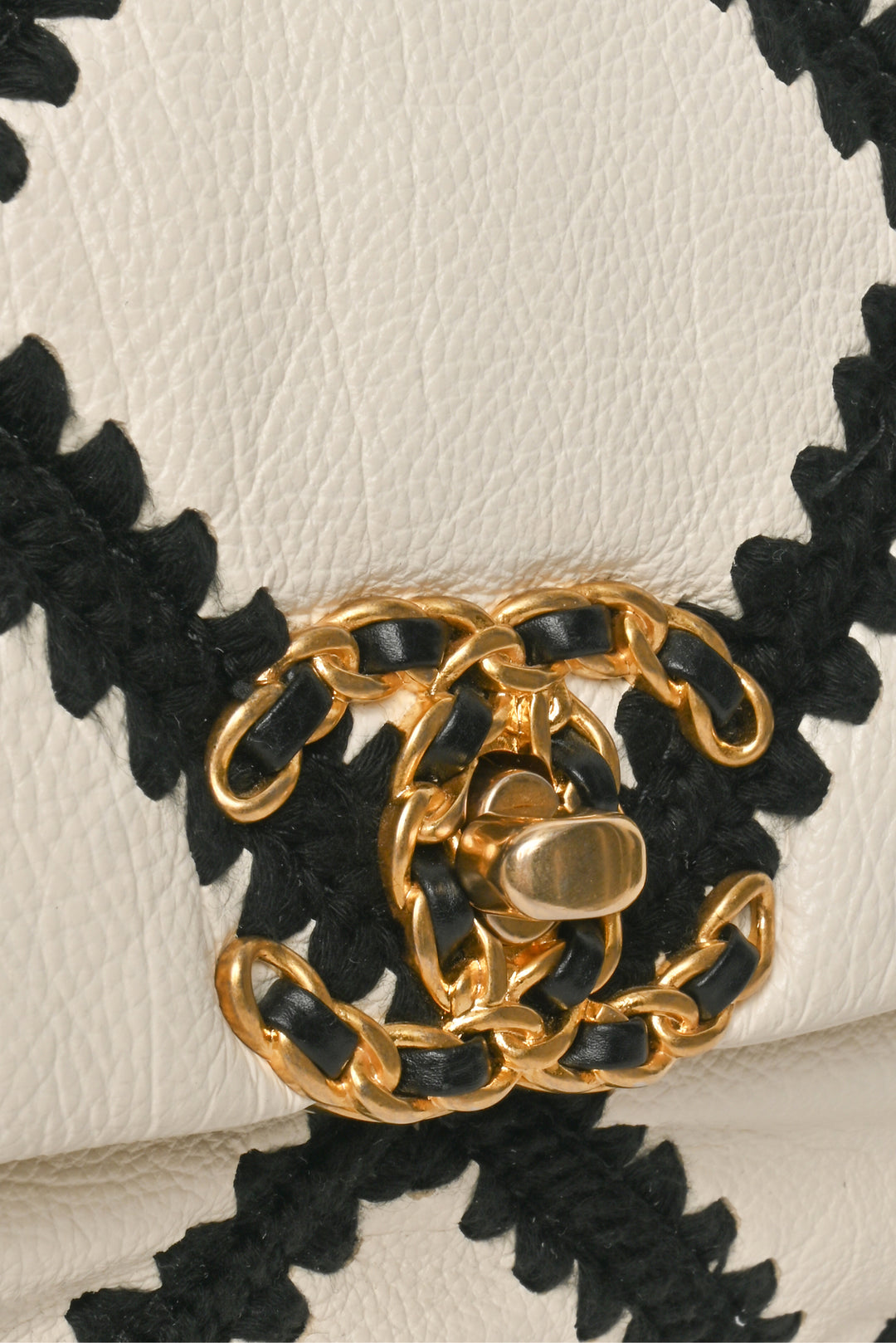 Chanel 2020 Calfskin Crochet Medium 19 Flap Shoulder Bag
