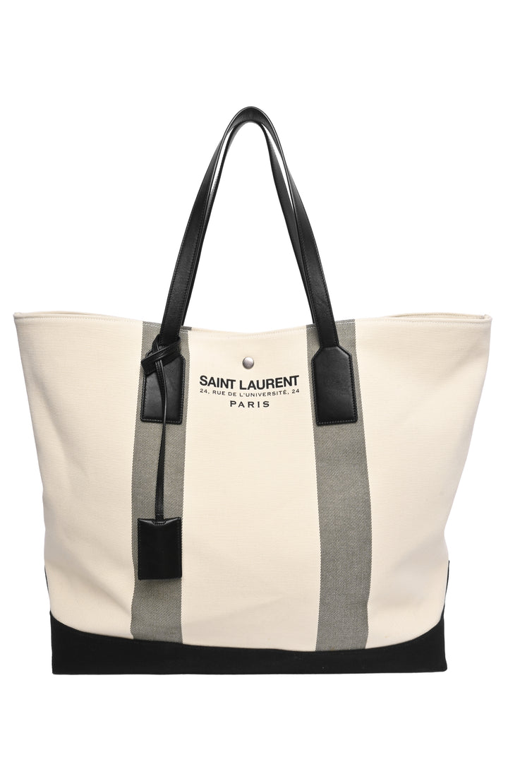 Saint Laurent Canvas Beach Shopping East West Tote