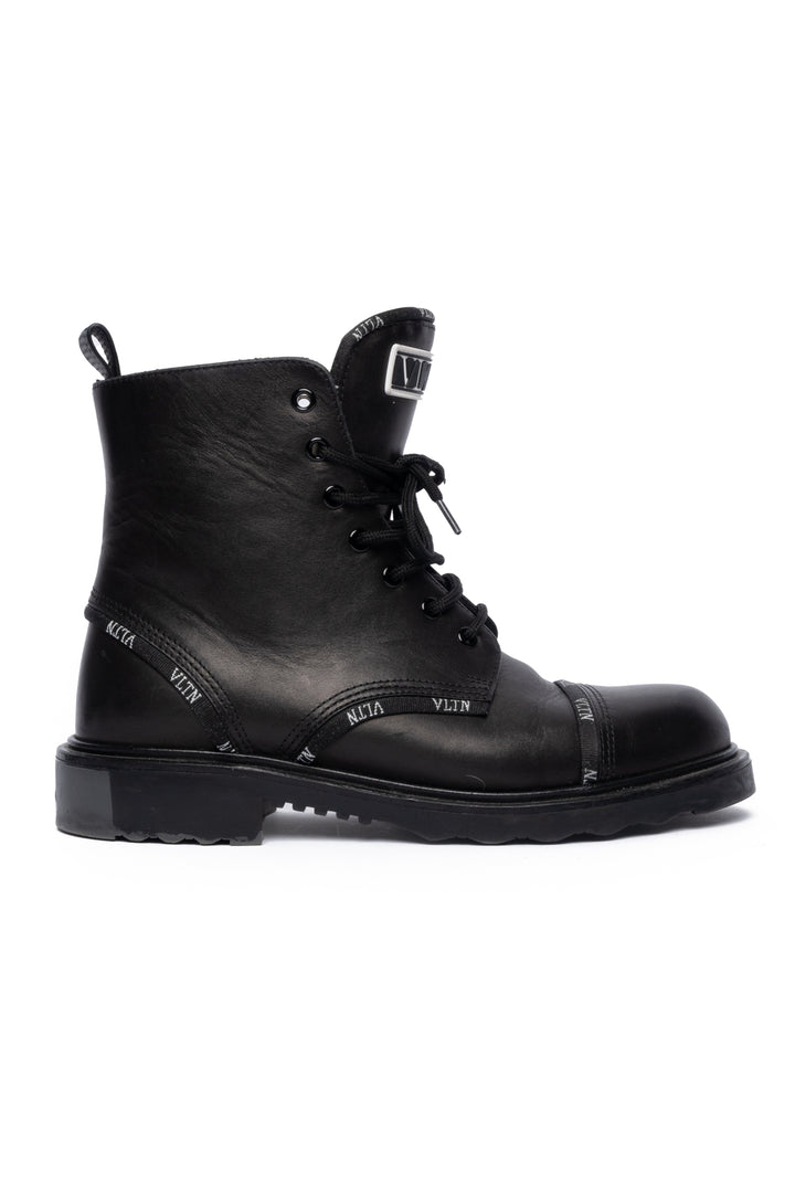 Valentino Size 40 Men's VLTN Trim Combat Boots