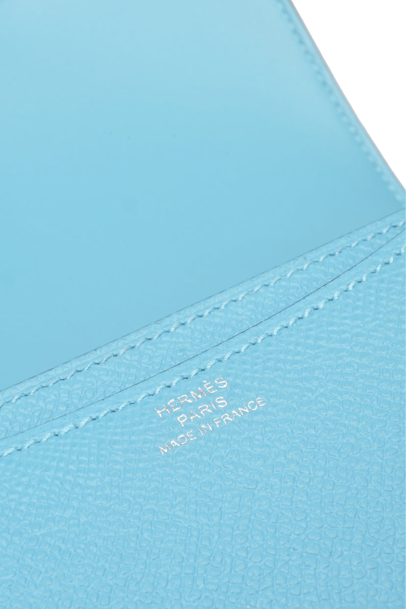 Hermes 2019 2019 Bleu De Nord & Rouge De Coeur Epsom Mini Constance 18 Crossbody