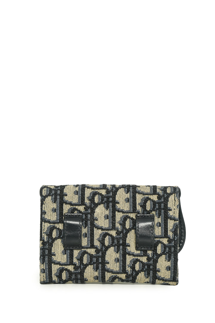 Dior 2021 Oblique Jacquard Nano Saddle Chain Pouch