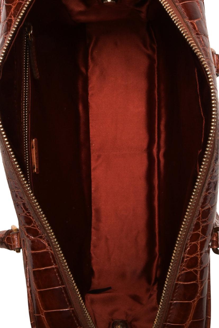 Prada 2000s Crocodile Leather Shoulder Bag