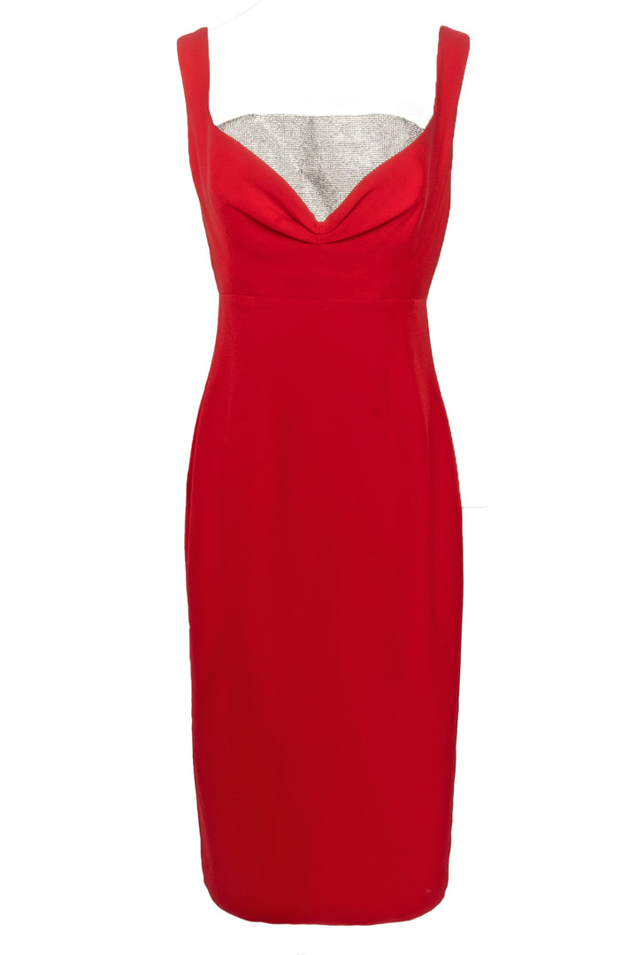 Roland Mouret Size 10 Crystal Embellished Midi Dress