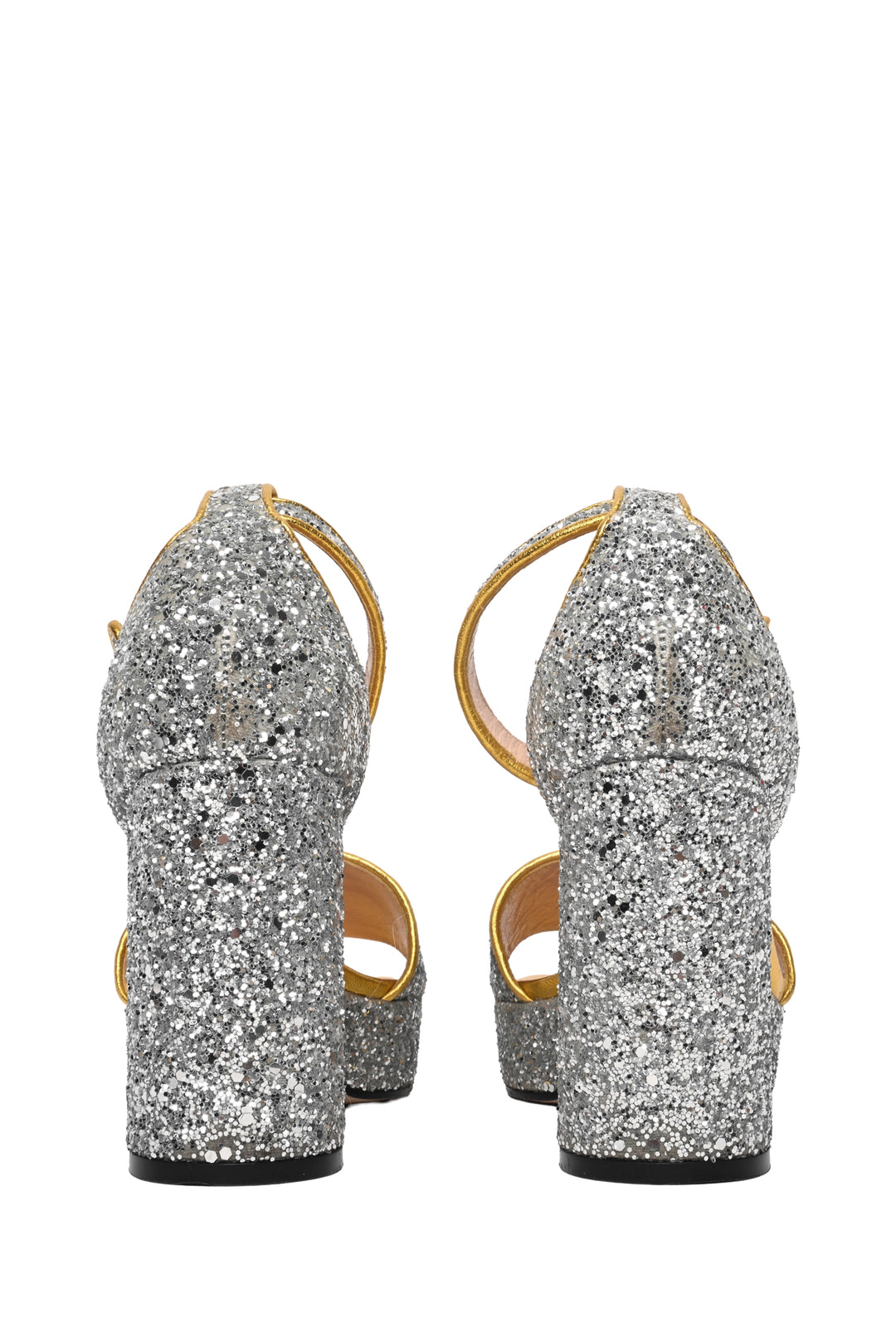 Gucci Size 37 Soko Glitter Platform Sandals