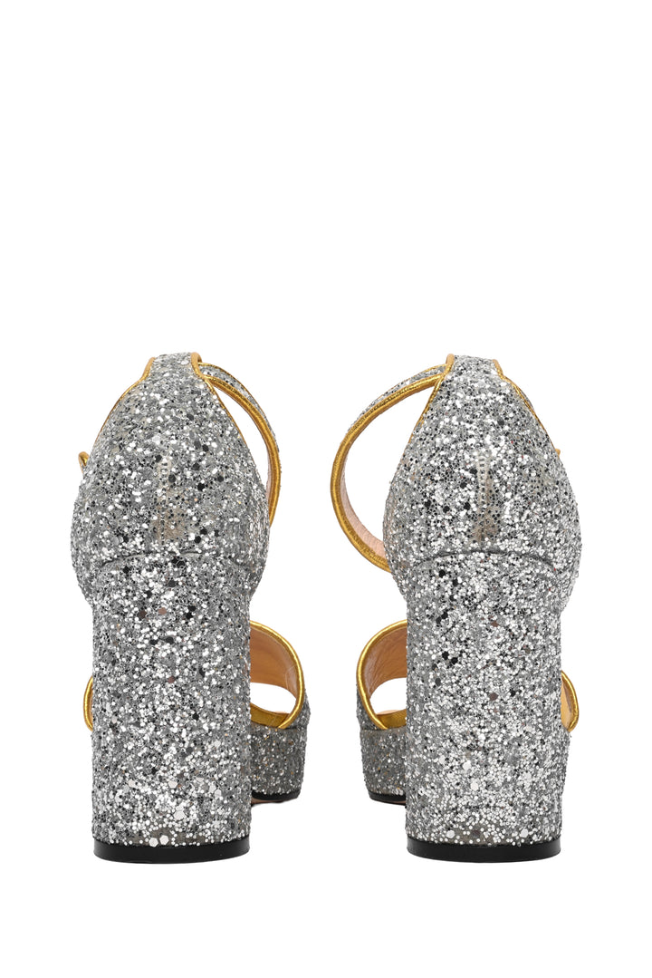 Gucci Size 37 Soko Glitter Platform Sandals