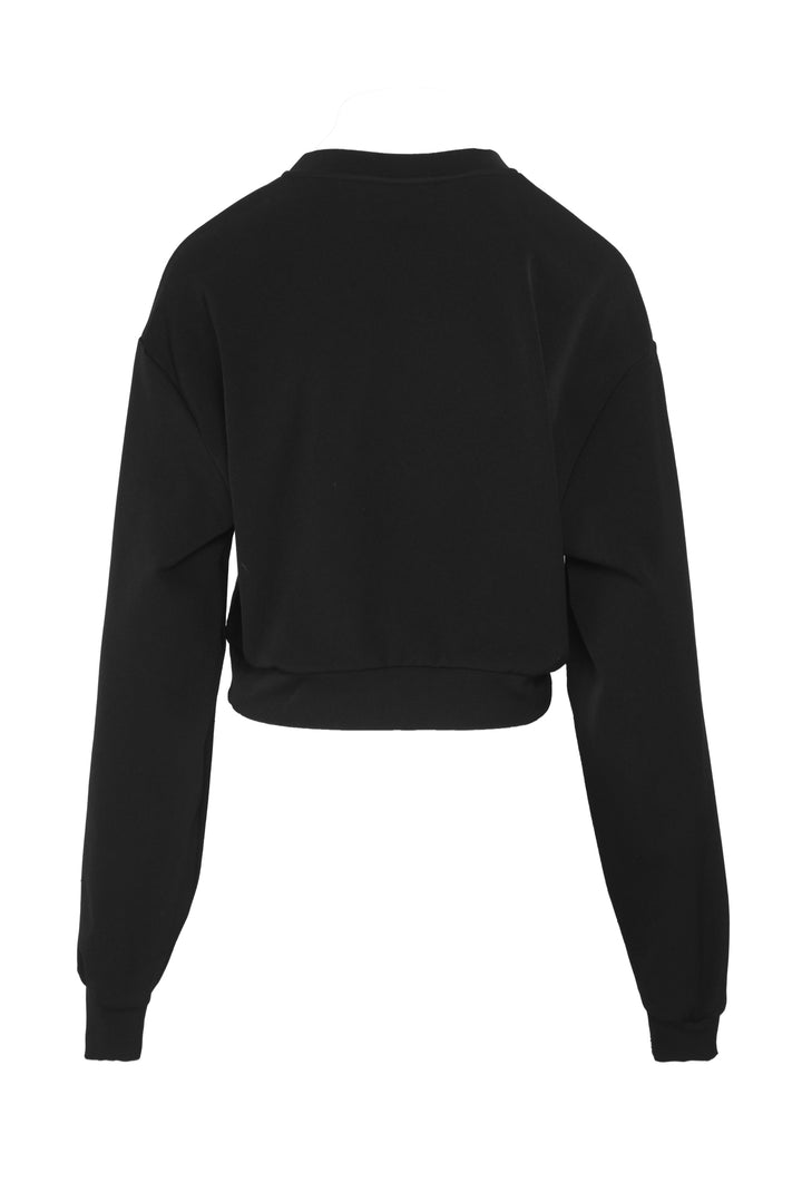Area Size M Crystal String Heart Cutout Sweatshirt