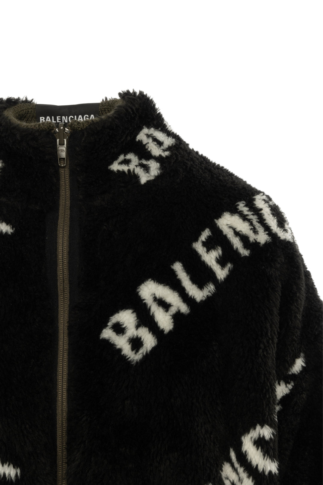 Balenciaga Size XS 2020 Reversible Allover Logo Fleece Jacket