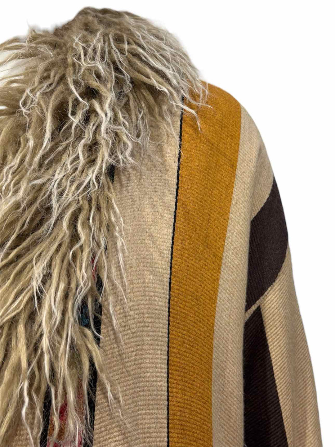 Etro Embroidered Faux Fur Lined Size 46 Coat