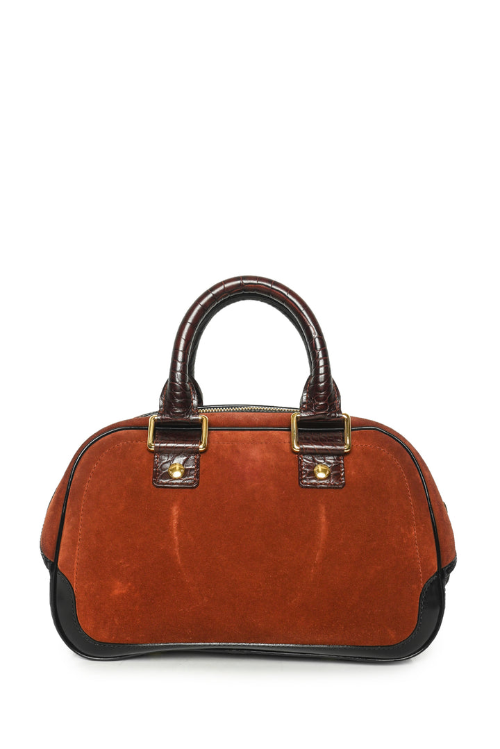 Louis Vuitton Vintage Suede Havane Stamped Trunk PM Purse