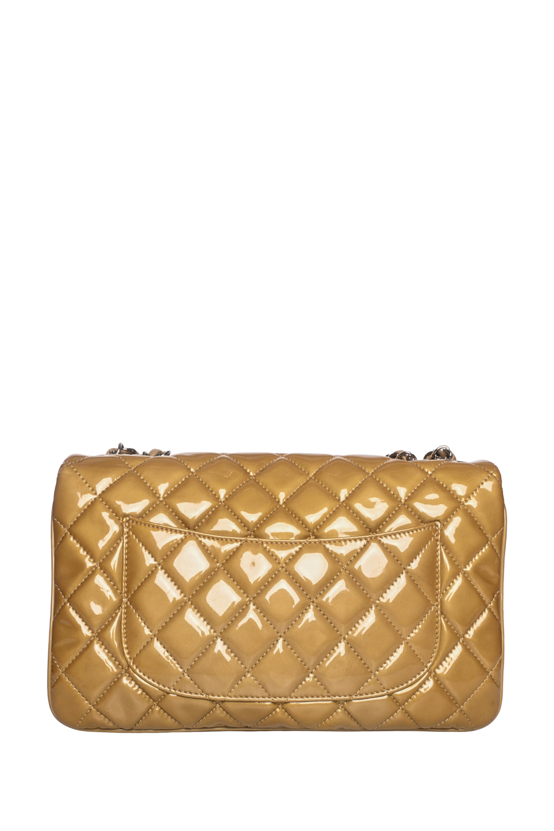 Chanel 2014 Quilted Patent Jumbo Classic Flap Shoulder Bag