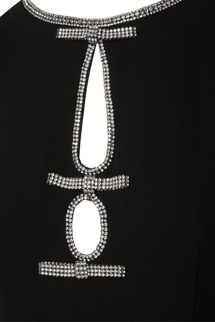 Self Portrait Size 6 Crepe Diamante Midi Dress