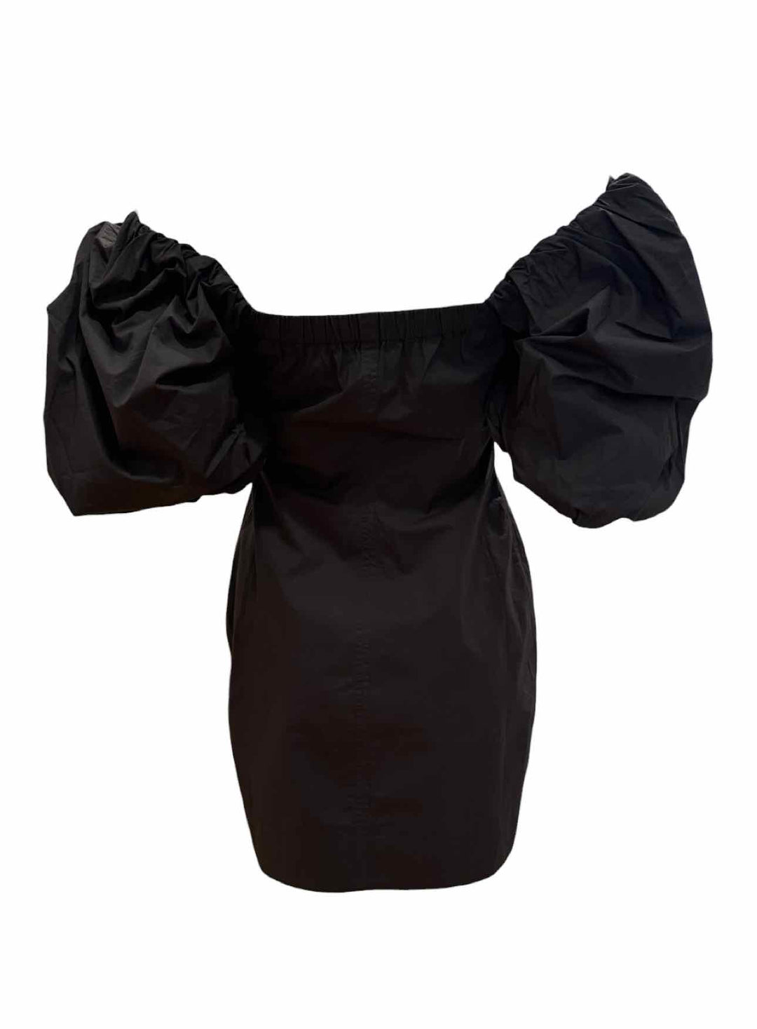 Ganni Size 34 Twisted Sleeves Cotton Poplin Mini Dress