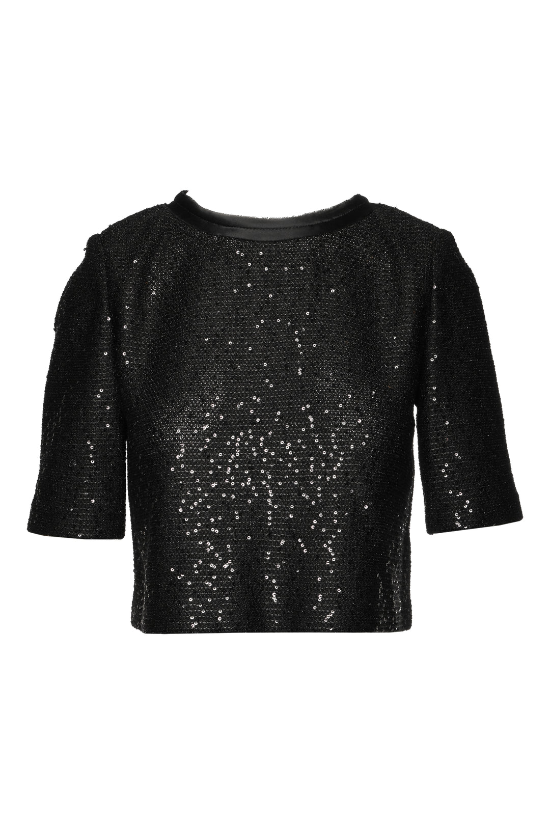 St. John Size P Sequin & Bow Embellished Cropped Tops