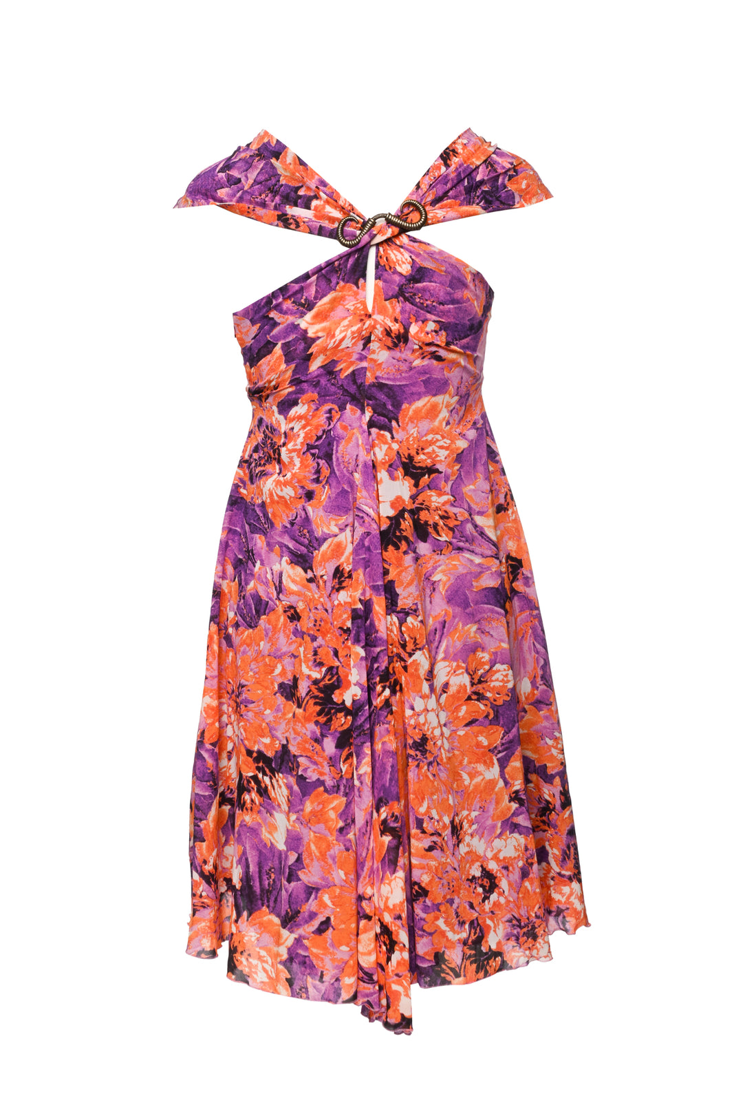 Just Cavalli Size 40 Floral Silk Dress
