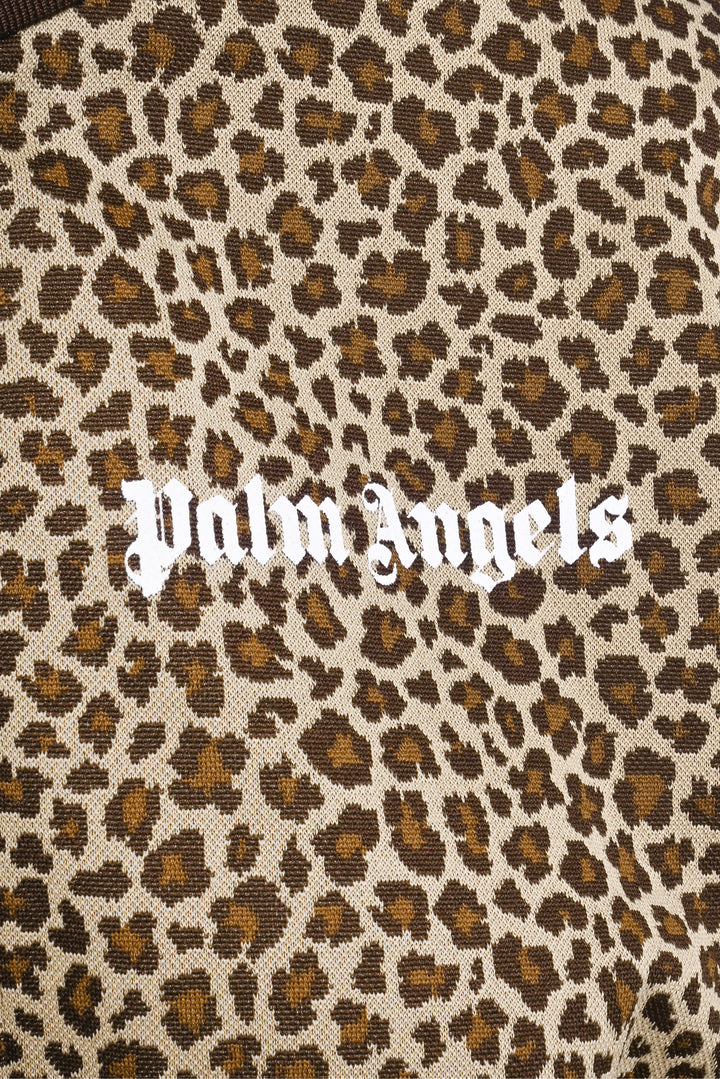 Palm Angels Size M Men's Leopard Jacquard Track  Jacket