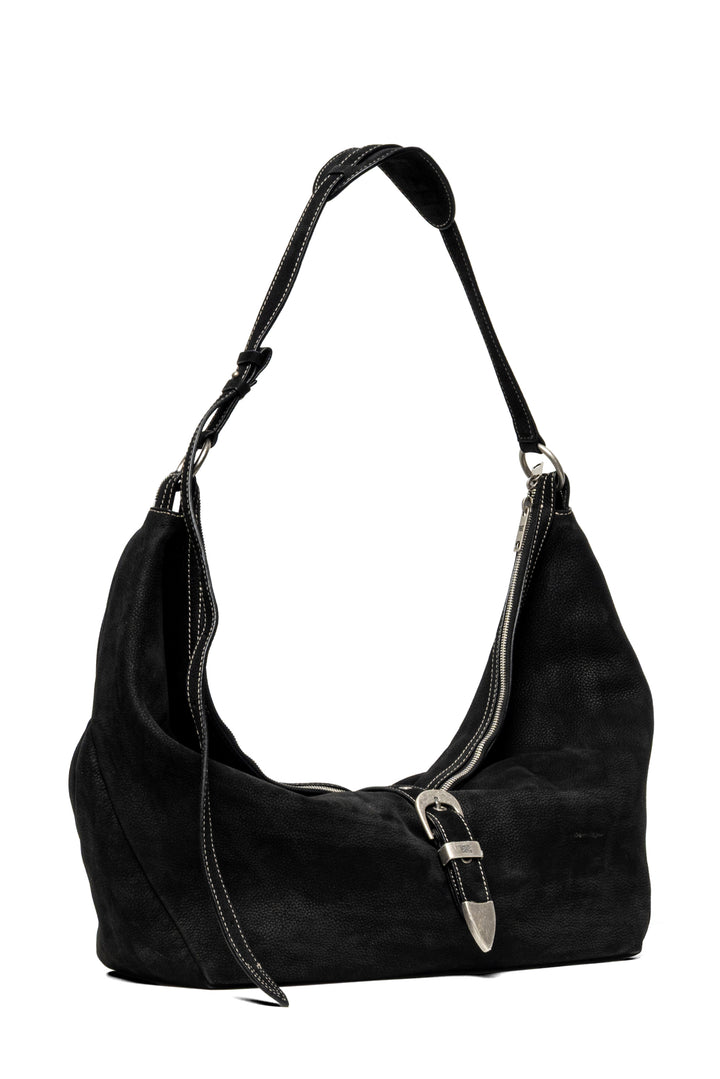 Marge Sherwood Belted Hobo Nubuck Shoulder Bag