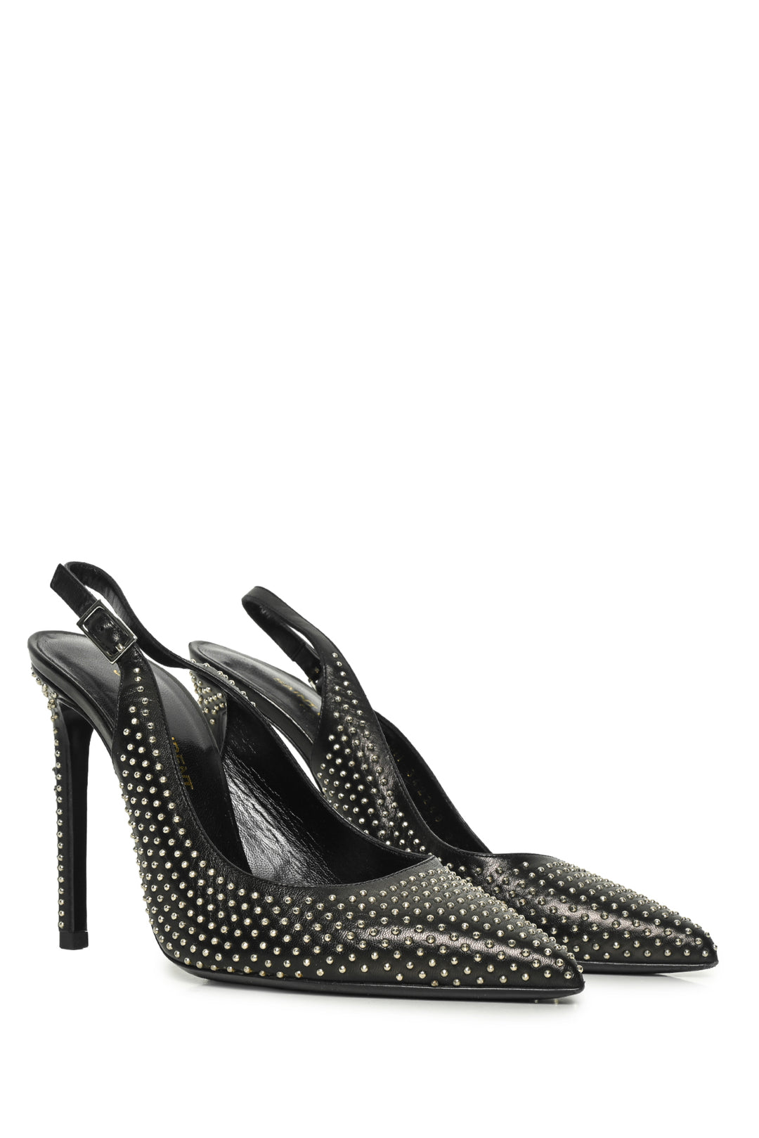 Saint Laurent Size 36 Leather Studded Slingback Pumps