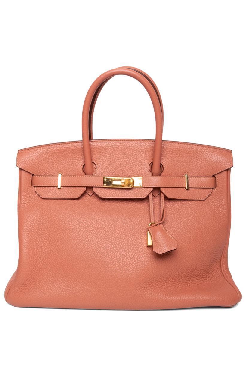 Hermes 2013 Peach Crevette Togo Leather Birkin 35 Retourne