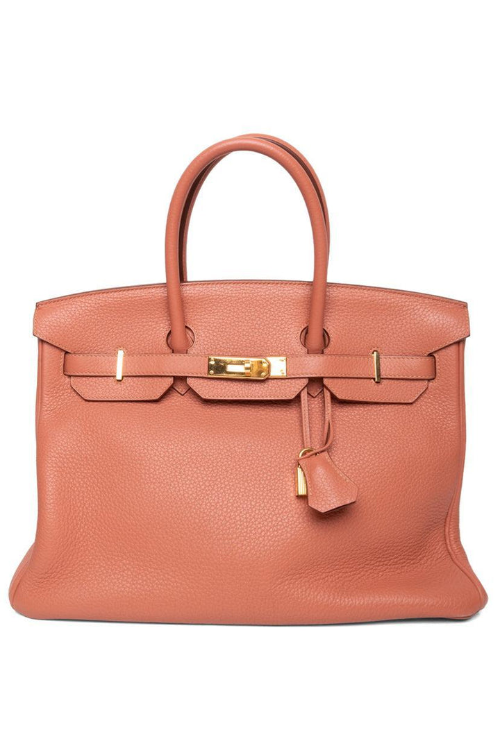 Hermes 2013 Peach Crevette Togo Leather Birkin 35 Retourne