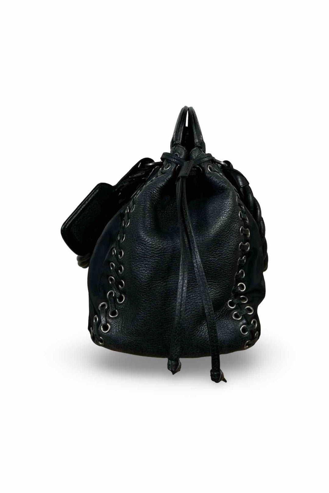 Prada Whipstitch Nylon Top Handle Bag
