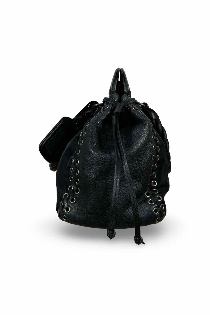 Prada Whipstitch Nylon Top Handle Bag