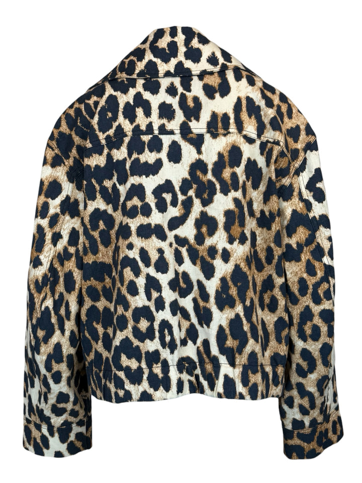 Ganni Size 42 Leopard Print Jacket