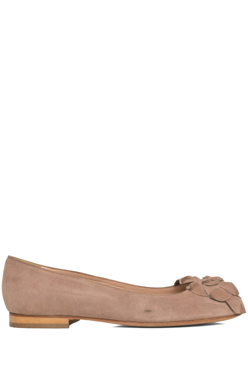 Manolo Blahnik Size 38 Gisella Suede Ballet Flats