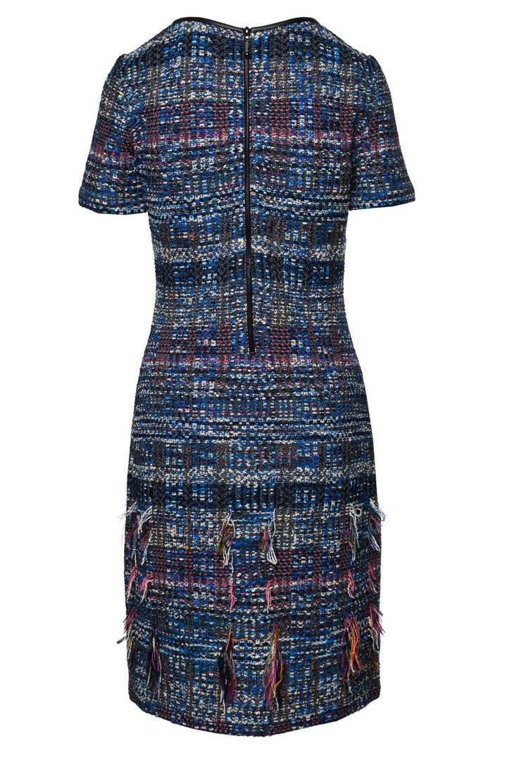 St. John Size 4 Tweed Short Sleeve Midi Dress