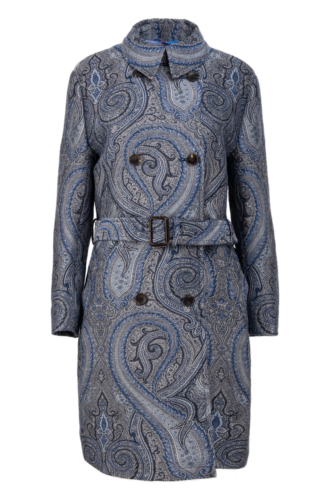 Etro Size 38 Jacquard Paisley Trench Coat