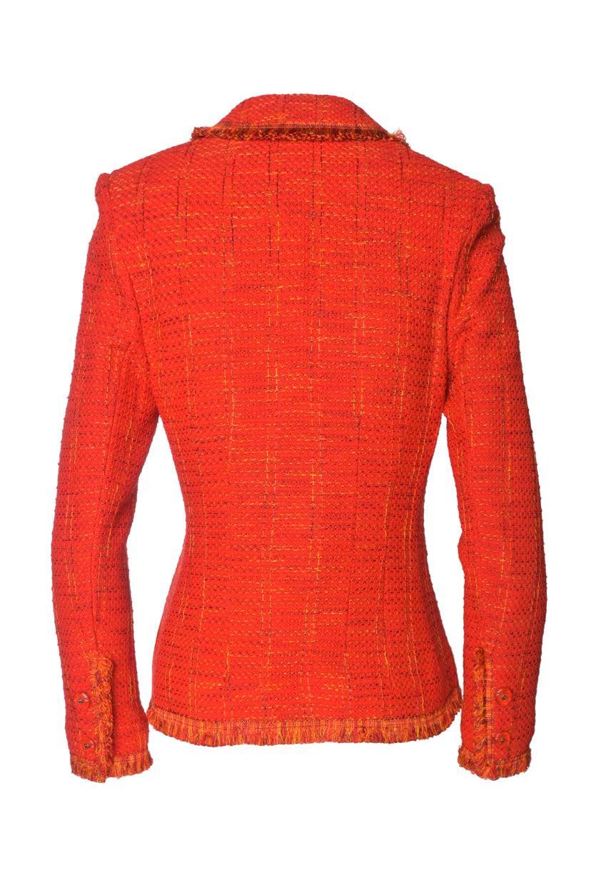 St. John Size 2 Fringed Tweed Blazer