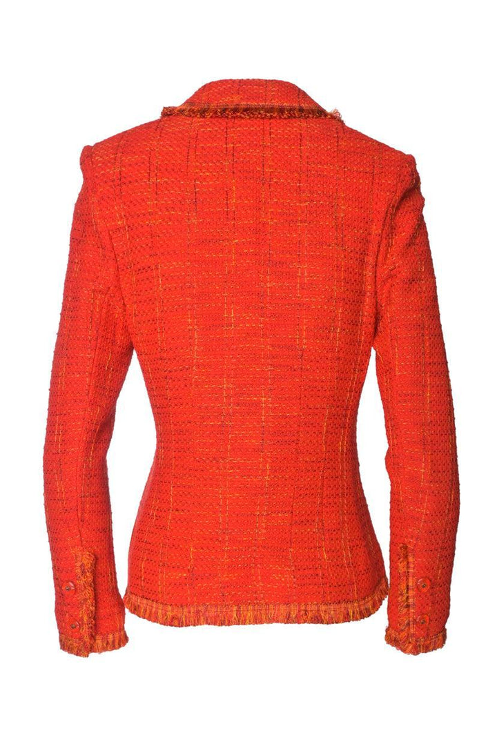 St. John Size 2 Fringed Tweed Blazer