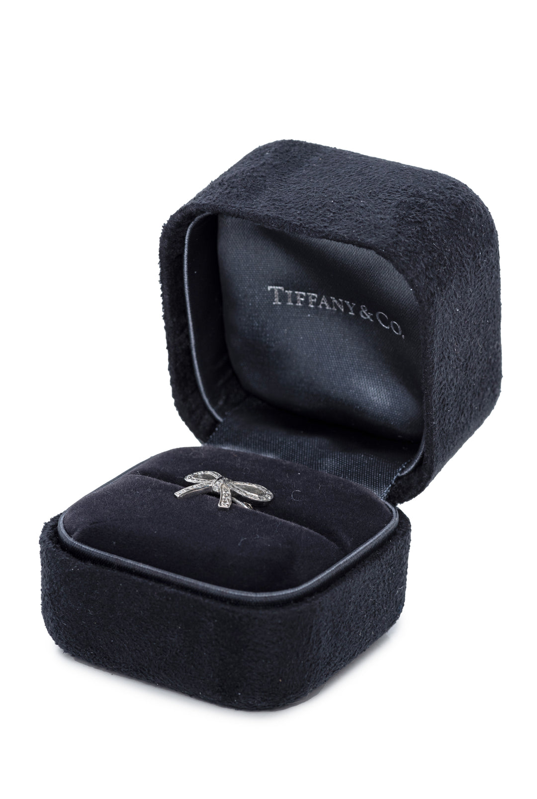 Tiffany Size 5 Platinum & Diamonds Bow Ring