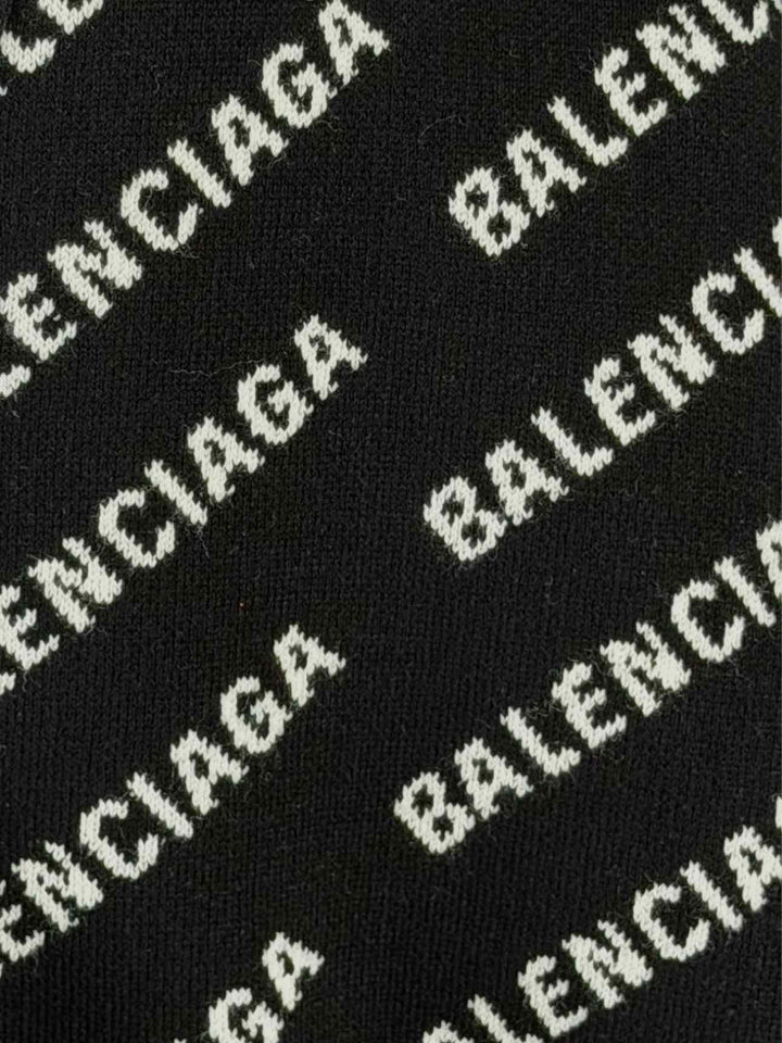 Balenciaga Size L 2021 All Over Logo Cardigan