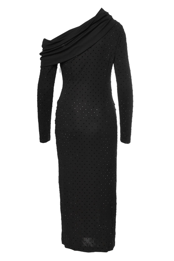 Prabal Gurung Size 6 Off-The-Shoulder Side Slit Twist Rhinestone Maxi Dress