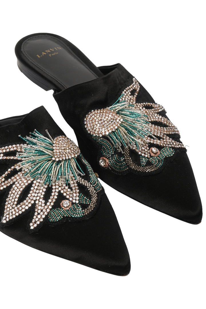 Lanvin Size 40 Satin Mules