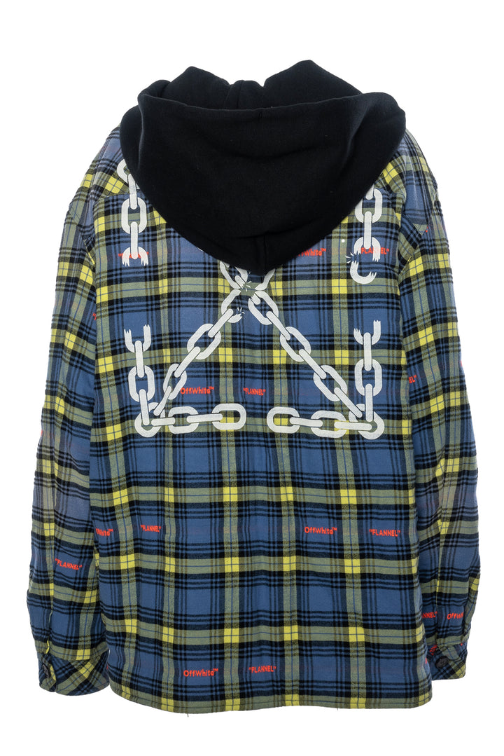 OFF-WHITE Size L Men's Chain Arrow Check Flannel Jacket