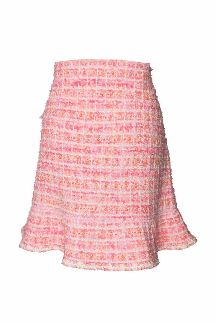 Self Portrait Size L Check Knit Skirt