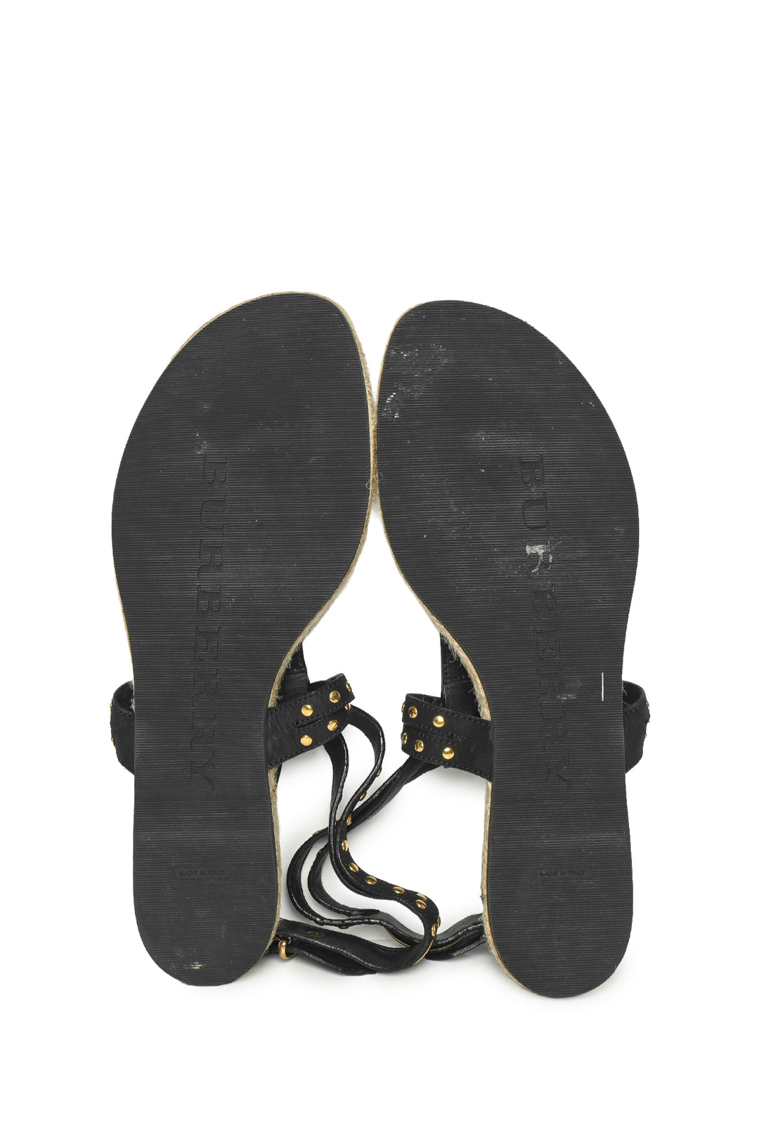 Burberry Size 40.5 Espadrille Studded Sandals