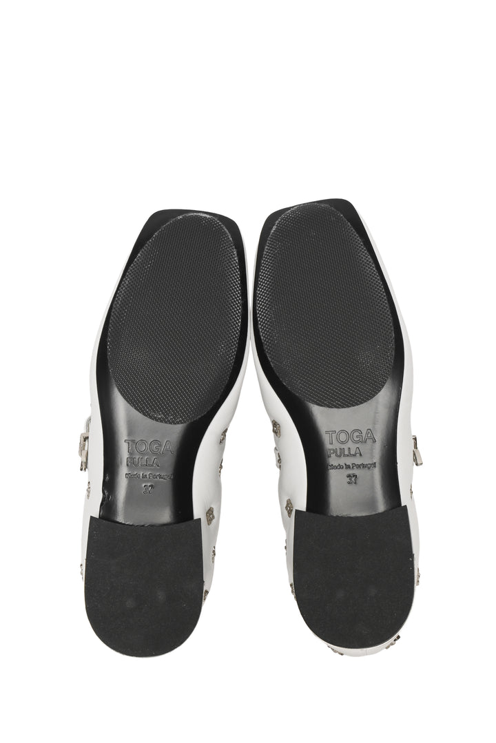 Toga Pulla Size 37 Square Toe Studded Mary Jane Ballerina Flats