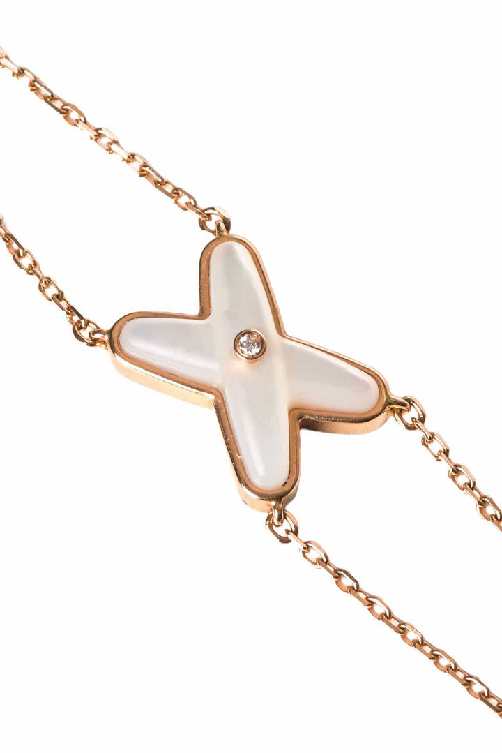 Chaumet 18K Rose Gold, Mother of Pearl & Diamond Jeux de Liens Bracelet