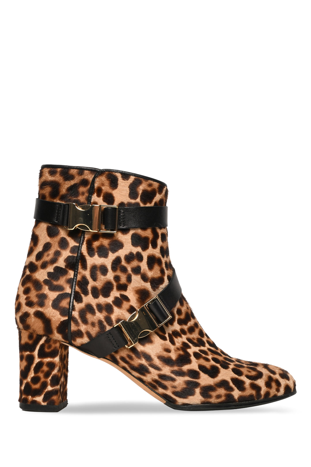 Alexander White Size 38.5 Leopard Pony Hair Ankle Boots