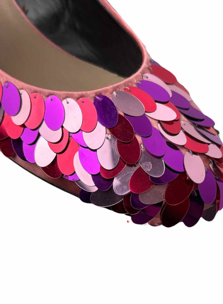 Sebastian Size 38 Sequin Satin Flats