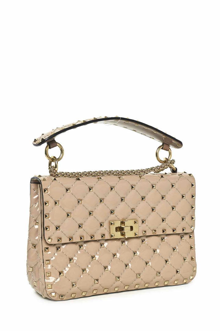Valentino Medium Rockstud Spike Patent Leather Shoulder Bag