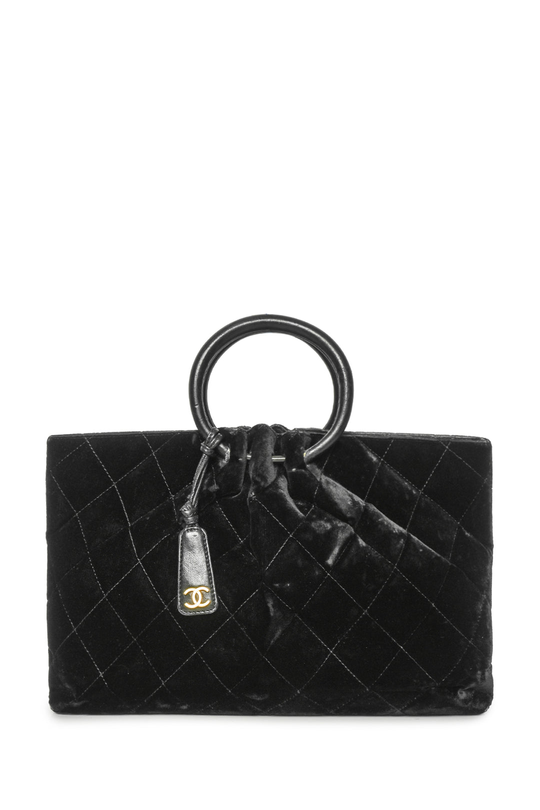 Chanel 2001 Velvet Quilted Top Handle Bag