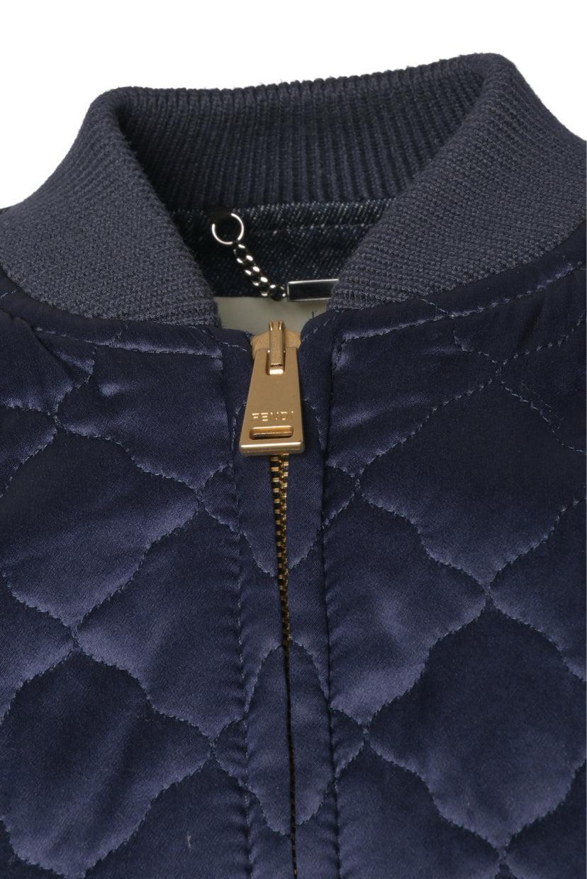 Fendi Size 36 Silk Quilted Denim Jacket